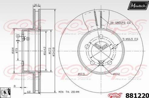 Maxtech 881220.0080 - Disque de frein cwaw.fr