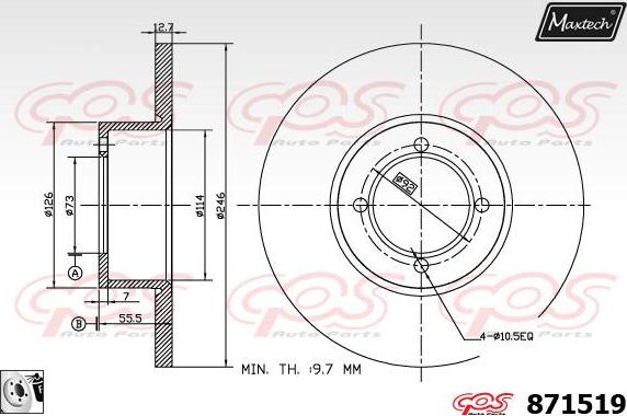 Maxtech 881220 - Disque de frein cwaw.fr