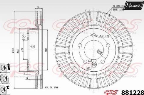 Maxtech 881228.6880 - Disque de frein cwaw.fr