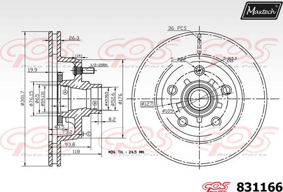 Maxtech 881228 - Disque de frein cwaw.fr