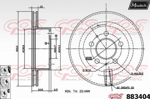 Maxtech 883404.6880 - Disque de frein cwaw.fr