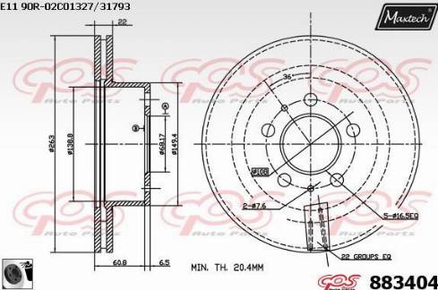 Maxtech 883404.0060 - Disque de frein cwaw.fr