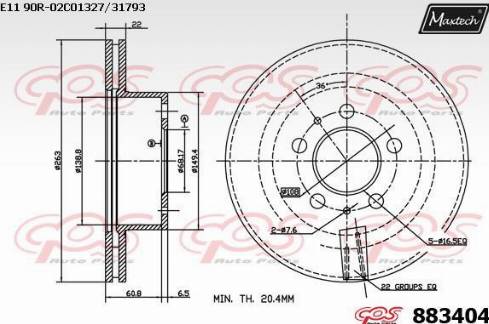 Maxtech 883404.0000 - Disque de frein cwaw.fr