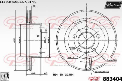 Maxtech 883404.0080 - Disque de frein cwaw.fr