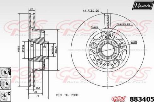 Maxtech 883405.6980 - Disque de frein cwaw.fr