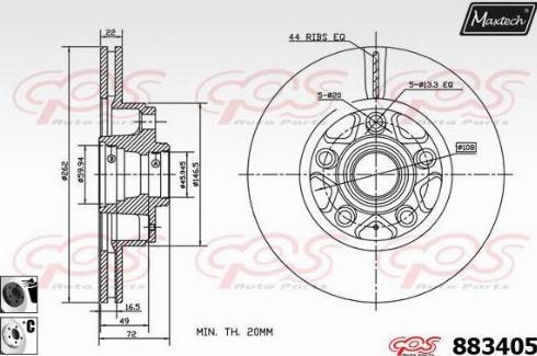 Maxtech 883405.6060 - Disque de frein cwaw.fr