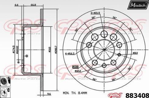 Maxtech 883408.6060 - Disque de frein cwaw.fr