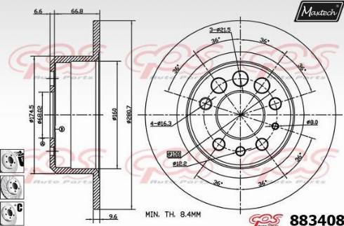 Maxtech 883408.6880 - Disque de frein cwaw.fr