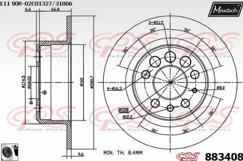 Maxtech 883408.0060 - Disque de frein cwaw.fr