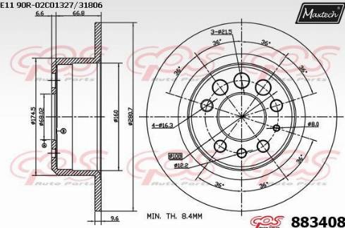 Maxtech 883408.0000 - Disque de frein cwaw.fr