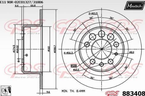 Maxtech 883408.0080 - Disque de frein cwaw.fr