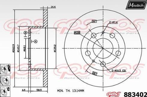 Maxtech 883402.6880 - Disque de frein cwaw.fr