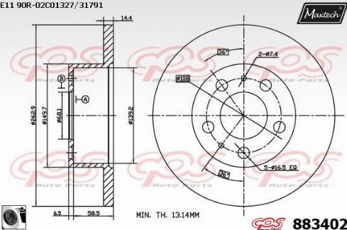 Maxtech 883402.0060 - Disque de frein cwaw.fr