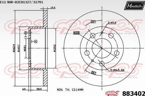 Maxtech 883402.0000 - Disque de frein cwaw.fr