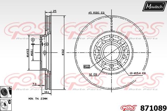 Maxtech 883402 - Disque de frein cwaw.fr