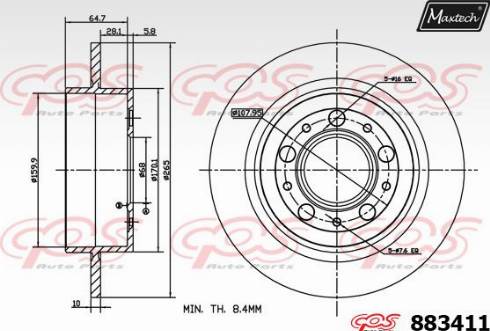 Maxtech 883411.0000 - Disque de frein cwaw.fr