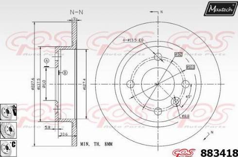 Maxtech 883418.6880 - Disque de frein cwaw.fr