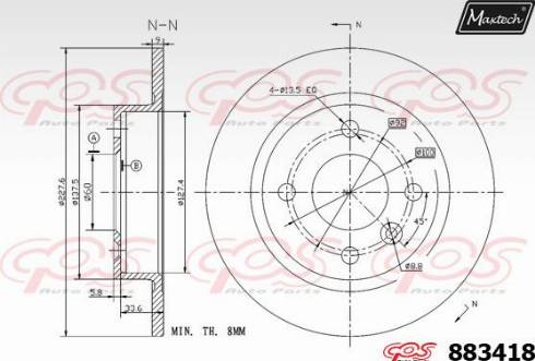 Maxtech 883418.0000 - Disque de frein cwaw.fr