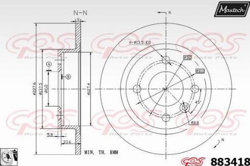 Maxtech 883418.0080 - Disque de frein cwaw.fr