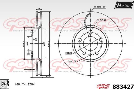 Maxtech 883418 - Disque de frein cwaw.fr