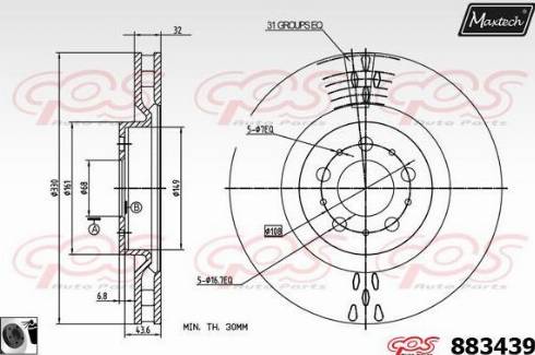 Maxtech 883439.0060 - Disque de frein cwaw.fr