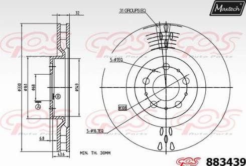 Maxtech 883439.0000 - Disque de frein cwaw.fr