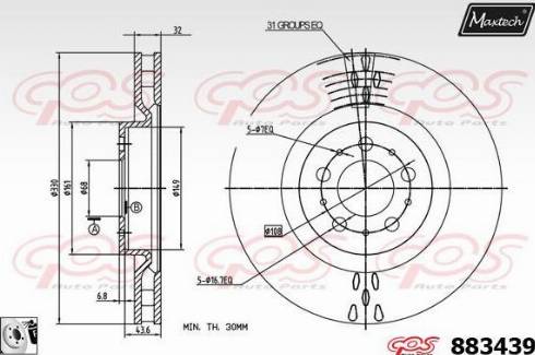 Maxtech 883439.0080 - Disque de frein cwaw.fr