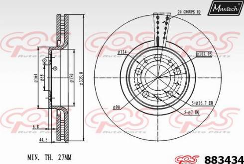 Maxtech 883434.0000 - Disque de frein cwaw.fr