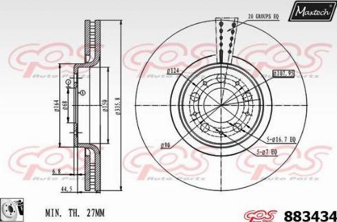 Maxtech 883434.0080 - Disque de frein cwaw.fr