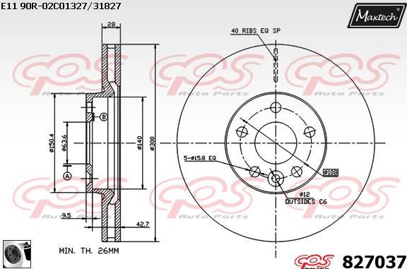 Maxtech 883434 - Disque de frein cwaw.fr