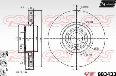 Maxtech 883433.6980 - Disque de frein cwaw.fr