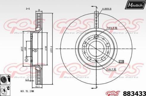 Maxtech 883433.6060 - Disque de frein cwaw.fr