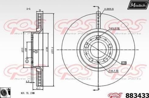 Maxtech 883433.0060 - Disque de frein cwaw.fr