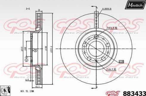 Maxtech 883433.0080 - Disque de frein cwaw.fr