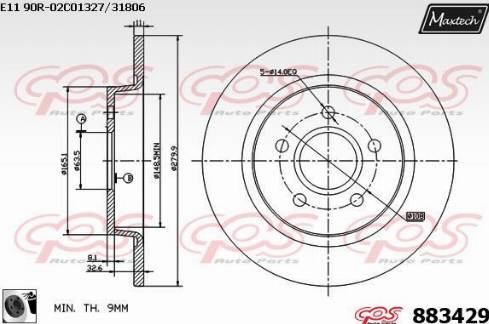 Maxtech 883429.0060 - Disque de frein cwaw.fr