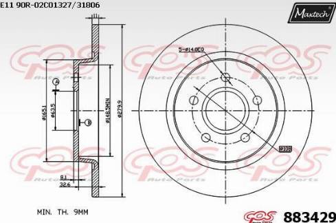 Maxtech 883429.0000 - Disque de frein cwaw.fr