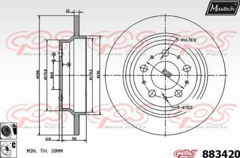 Maxtech 883420.6060 - Disque de frein cwaw.fr