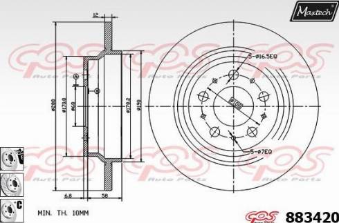 Maxtech 883420.6880 - Disque de frein cwaw.fr