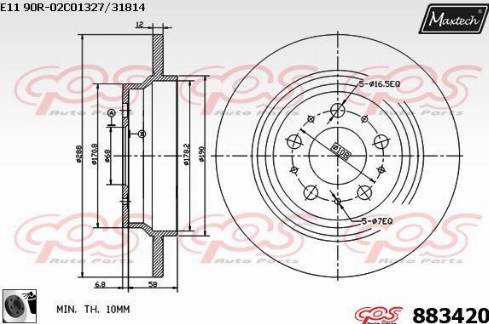 Maxtech 883420.0060 - Disque de frein cwaw.fr