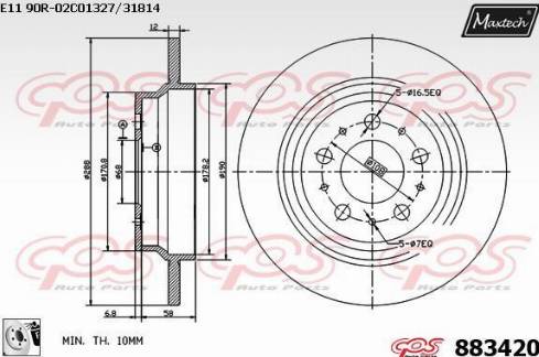 Maxtech 883420.0080 - Disque de frein cwaw.fr