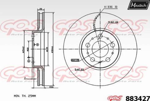 Maxtech 883427.0000 - Disque de frein cwaw.fr