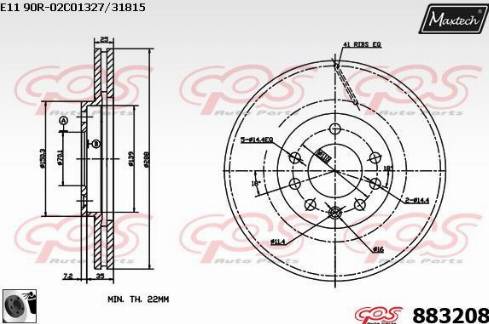 Maxtech 883208.0060 - Disque de frein cwaw.fr