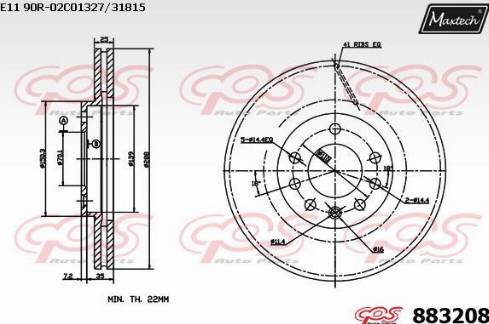 Maxtech 883208.0000 - Disque de frein cwaw.fr