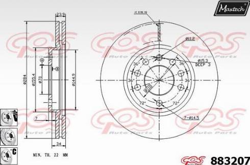 Maxtech 883207.6980 - Disque de frein cwaw.fr