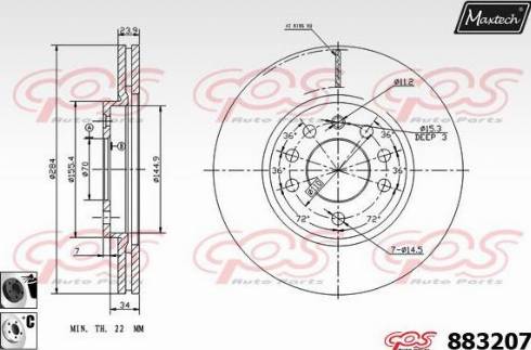 Maxtech 883207.6060 - Disque de frein cwaw.fr