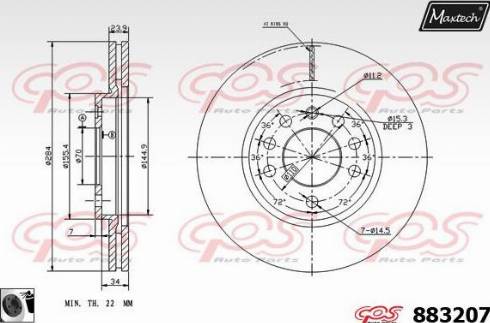 Maxtech 883207.0060 - Disque de frein cwaw.fr