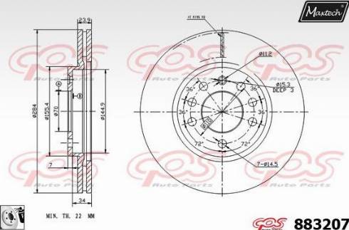 Maxtech 883207.0080 - Disque de frein cwaw.fr