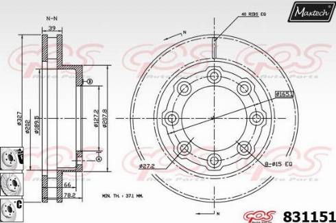 Maxtech 831151.6880 - Disque de frein cwaw.fr