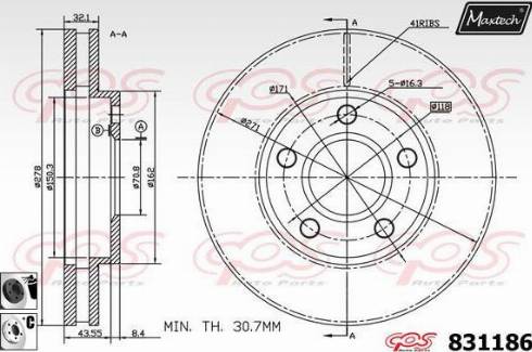 Maxtech 831186.6060 - Disque de frein cwaw.fr