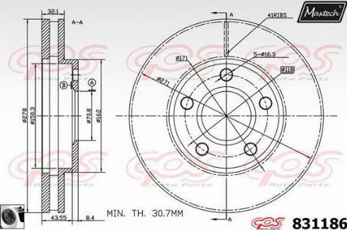 Maxtech 831186.0060 - Disque de frein cwaw.fr